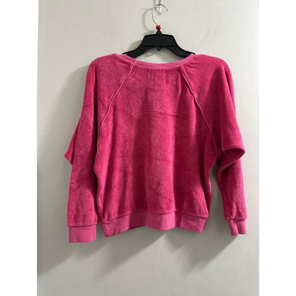 Suzie Kondi The Saba Raglan Top in Terry Pink size XS FLAW - Picture 6 of 7